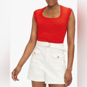 TED BAKER Staciey Scallop Detail Knitted Top